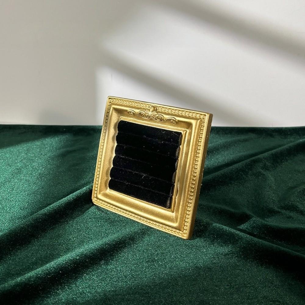 Vintage Gold Ring Display Stand Velvet Organizer Jewelry Display Rack  Wedding & Birthday Gifts