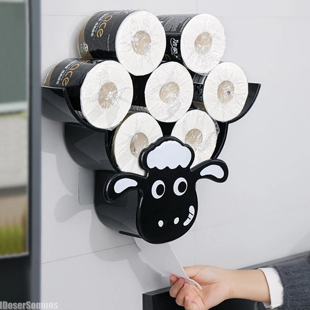 NEU Niedlicher Tier-Wandhalter, Rollenpapierhalter, Kunstskulptur, Faultier, WC, Badezimmer, Tissue-Rack, Ablageregal, Heimdekoration, Schaf