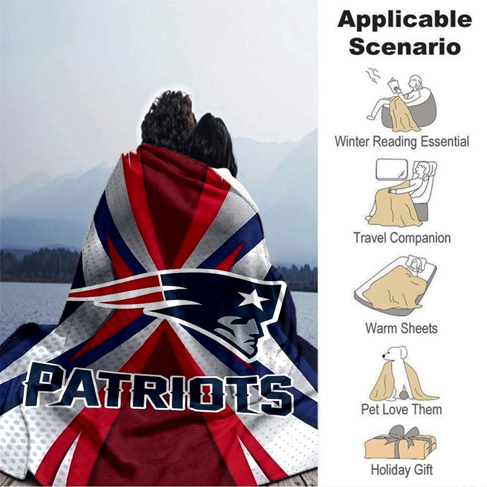 Patriots Team Spirit Blanket Soft Throw Blanket For Home Bedroom Bed Sofa Travel Office Solid Christmas Blanket