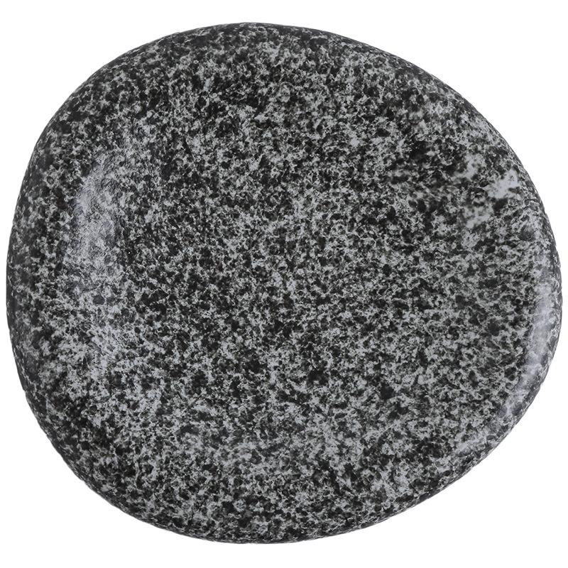 Sushi Plate  Home Dining Plate Japanese Steak Plate   Creative Circular Stone Patterned Western Cuisine Plate Ceramic