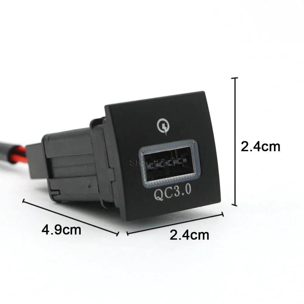 Car USB Charger PD Quick Charge QC3.0 Phone Charging Adapter Outlet Button For Volkswagen Golf 6 Jetta 5 MK6 Scirocco 2006-2012