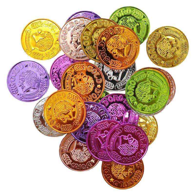 102550 Stück Plastik Piratenmünze Clownmuster Kinderparty Falscher Schatz Festival Party Geburtstagsgeschenk Kinder Goldmünzen Spielzeug