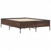Brown Bed Frame with Oak Effect 120 X 190 Cm Wood Based Material & Metal