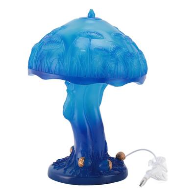 Painted Mushroom Table Lamp Night Light Bohemian Resin Mushroom Decorative Bedside Lamp for Bedroom
