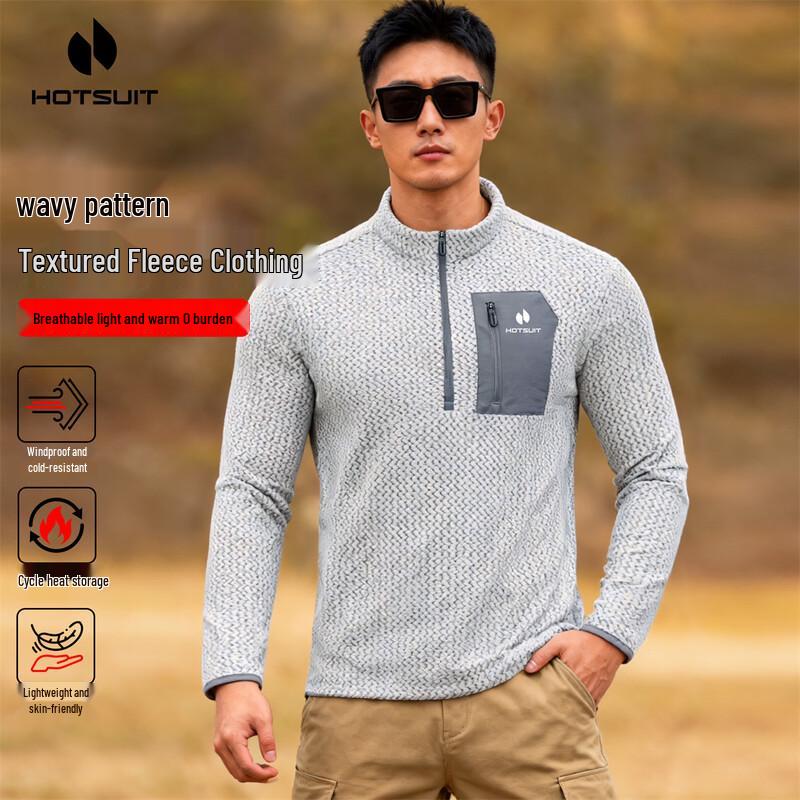HOTSUIT Men s Half-Zip Fleece Sweatshirt L