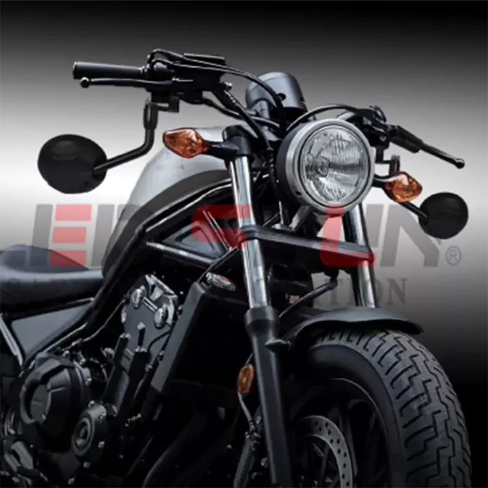 LEDISHUN Mirror Under Mounting Bracket for Rebel 250 and Rebel 500 (Mirror body not included) Stainless Steel Black REBEL500 REBEL250