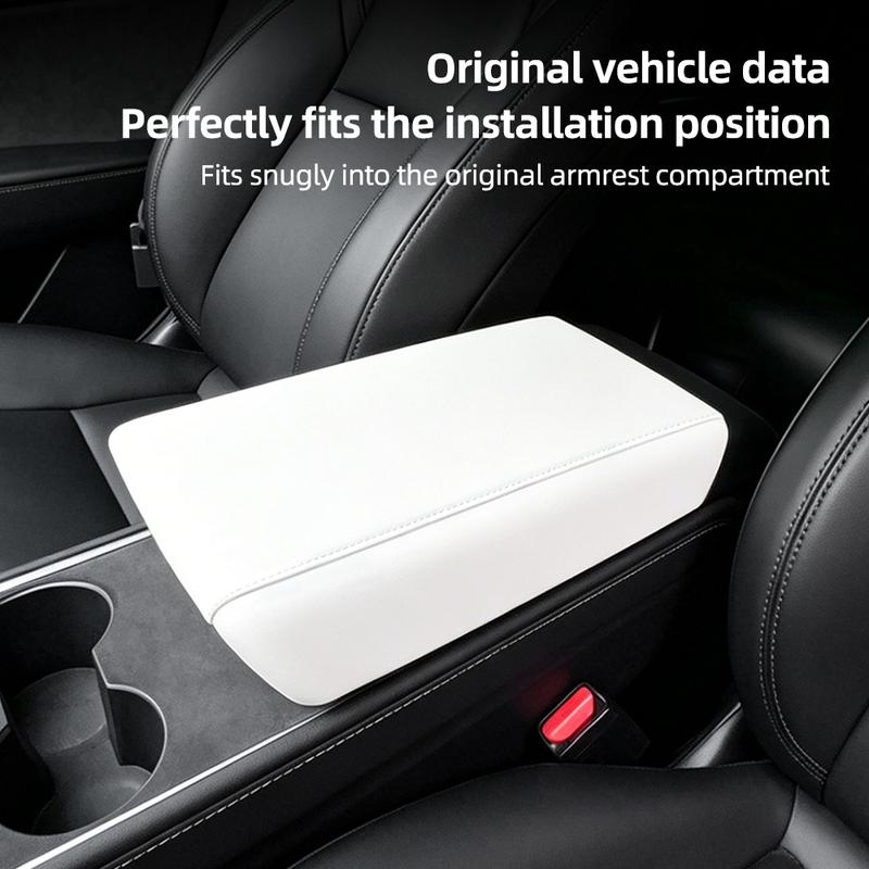 Leather Armrest Box Protective ABS Cover Trim For Tesla Model YL 6 Seats Model Y Standard 2025 2026 2027 Arm Rest Lid Interior