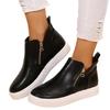 2025 Autumn New Women's Fashionable Versatile Flat Heel Short Boots - Round Toe Zip-Up Fashion Boots