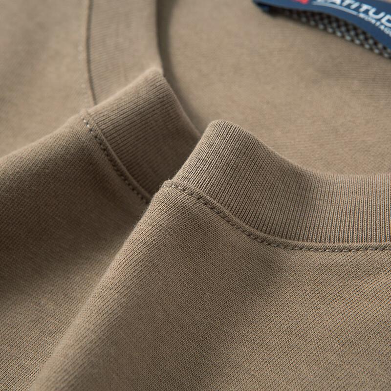 MONTAGUT Men's 100% Cotton Crew Neck Long Sleeve T-Shirt