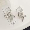 Women Floating Jellyfish Earrings Stud Silver Color Transparent Crystal Cute Deep-Sea Jellyfish Post Earrings Cute Girls Jewelry