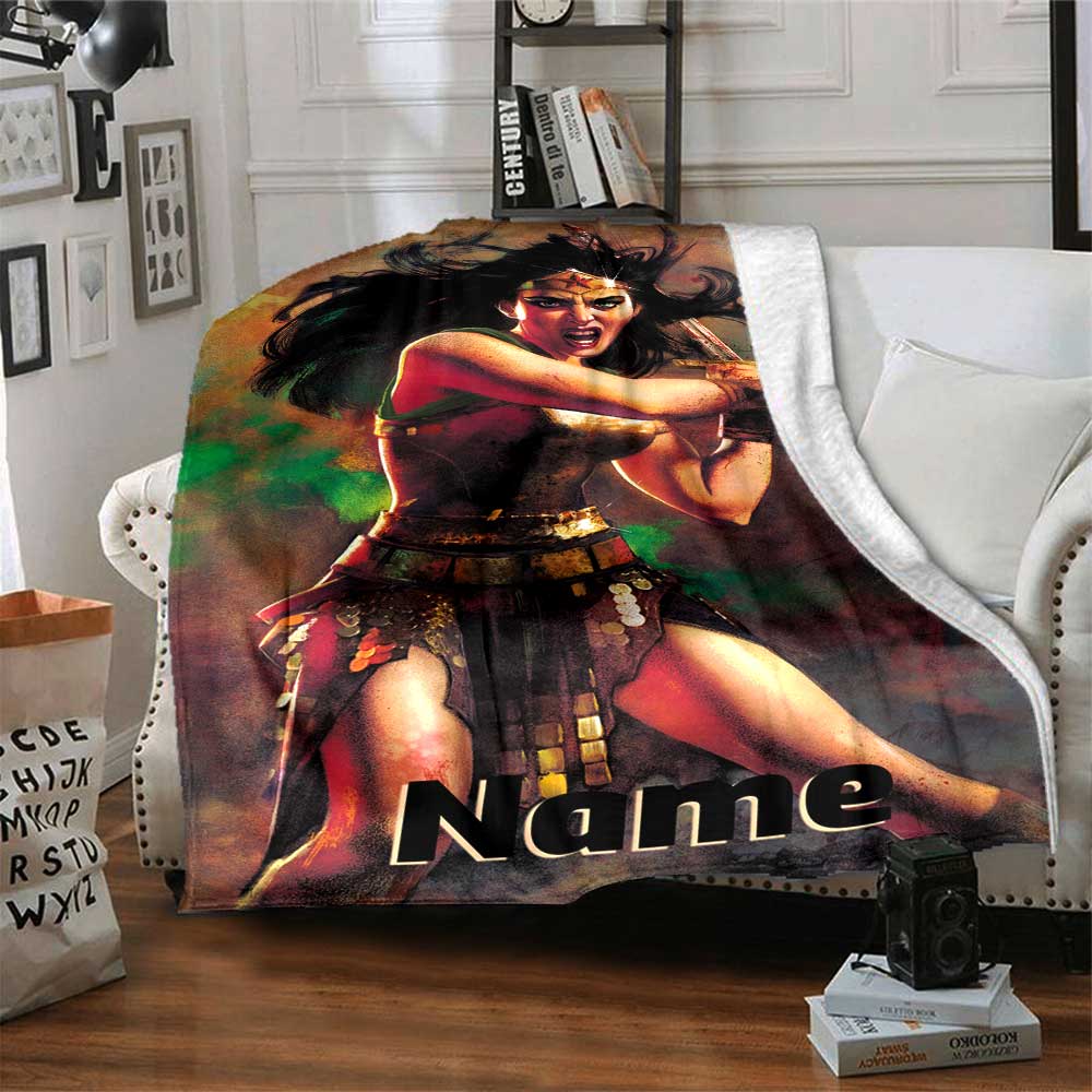 Warner Bros. Movies (3) Customize Your Name Blanket Multi-purpose Customizable Blanket Durable Comfort Throw For Bedding Sofa Livingroom Office