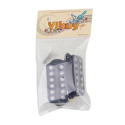 Yibuy 2-Pack Black Humbucker Pickups, Dual Coil, Metal + Magnet, Bridge & Neck Set for Electric Guitar