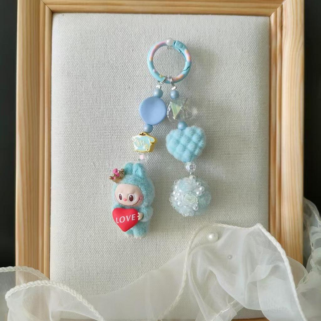 Cute Cute Love Handmade Beaded Keychain Mobile Phone Chain Pendant Bag Pendant Ins Wind