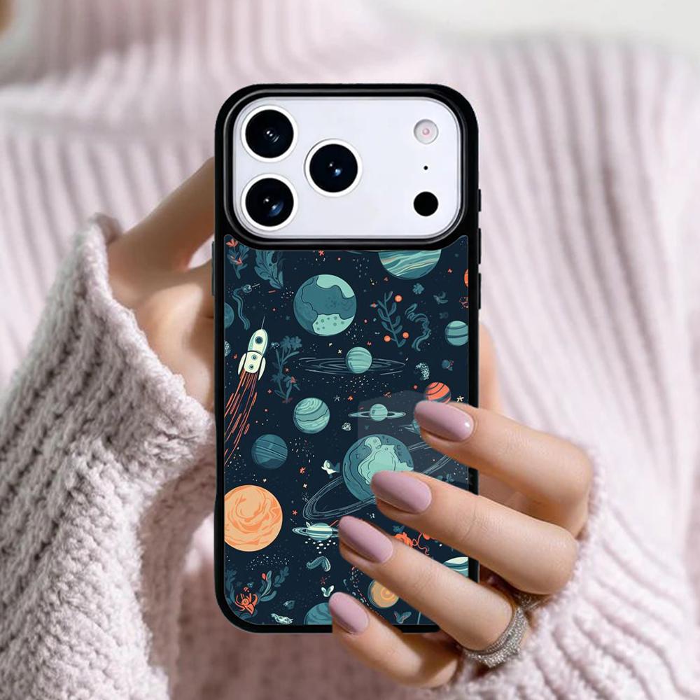 Space Solar System Planets Universe Phone Case For Apple iPhone 17 Air 16E 15 14 Plus 13 12 11 Pro Max Mini Funda Cover