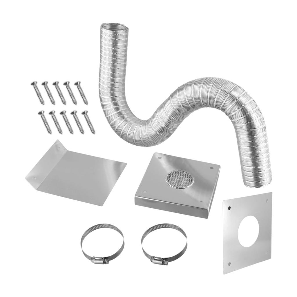 Flexible Air Intake 2 Inches Fresh Air Intake Kit Moisture Barrier Plate Rustproof Air Intake Kit Heavy-Duty Connection Clamps