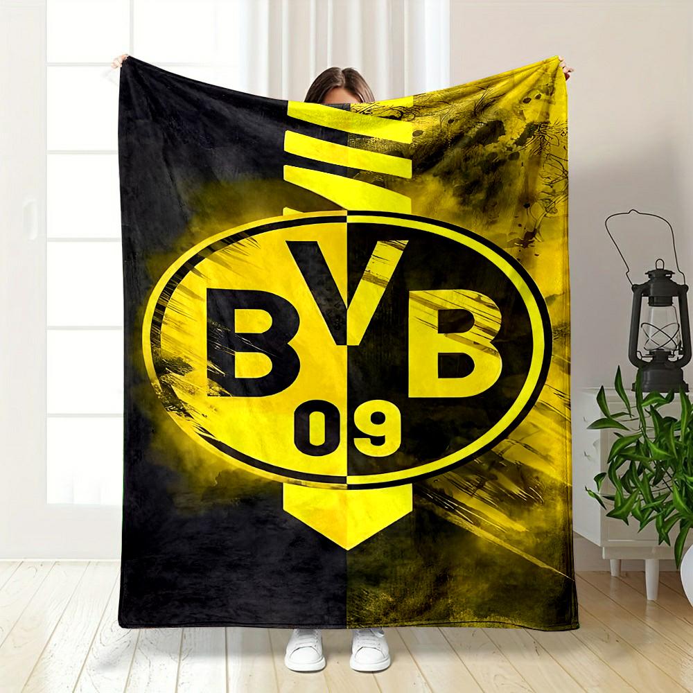 Yellow and Black BVB Logo Design Patterned Flannel Blanket Perfect for the Bedroom Living Room, Sofa, or a Little Nap