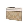 Coach Skinny 11 Monogram Coated Canvas Leather Clutch Wallet Mini Women Clutch Wallet White Khaki 88208-IMDQC