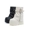 Boots women's short boots 2025 new thick-soled inner height-increasing stacking boots round head pants tube boots belt buckle niche design sense