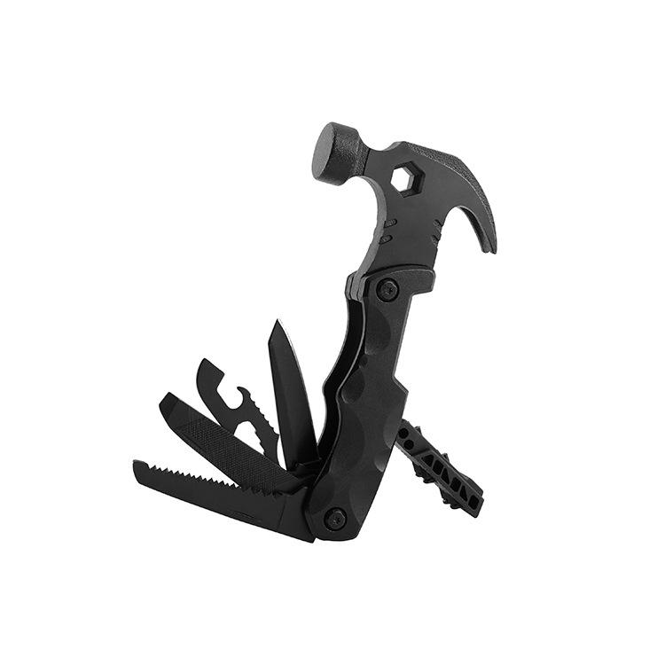 Multifunctional Sheep Horn Hammer Outdoor Camping Portable Combination Tool Home Emergency Repair Hammer Knife Wood Saw Wrench