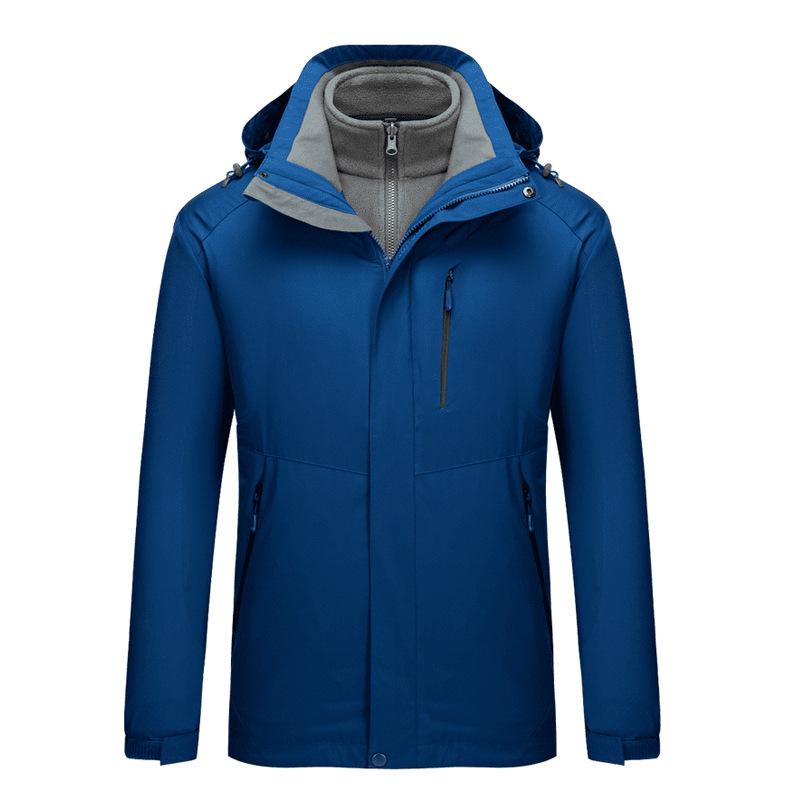 Men’s and Women’s 3-in-1 Detachable Waterproof Windbreaker – Trendy Autumn/Winter Thick Jacket