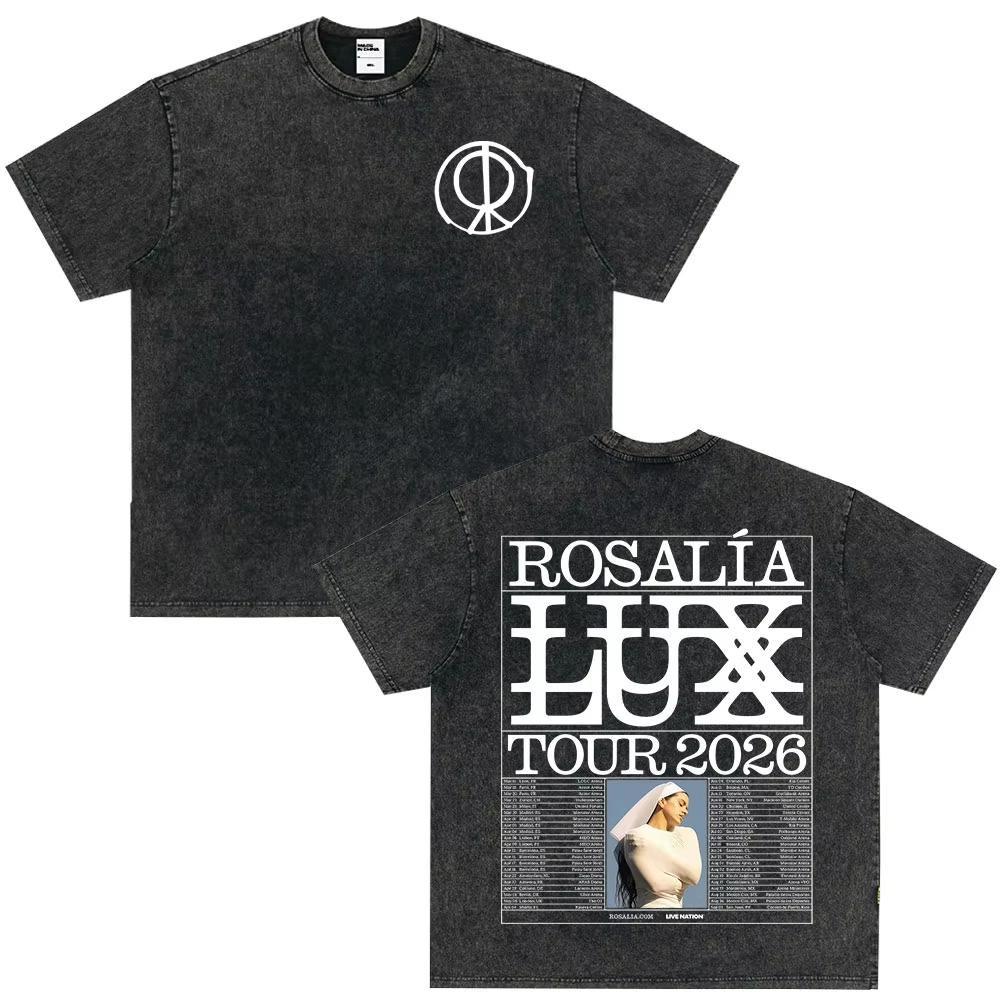 Vintage Gewaschenes Singer Rosala LUX Album Grafik T-Shirt Herren Damen Mode Kleidung T-Shirt Lässig Hiphop Übergroße T-Shirts