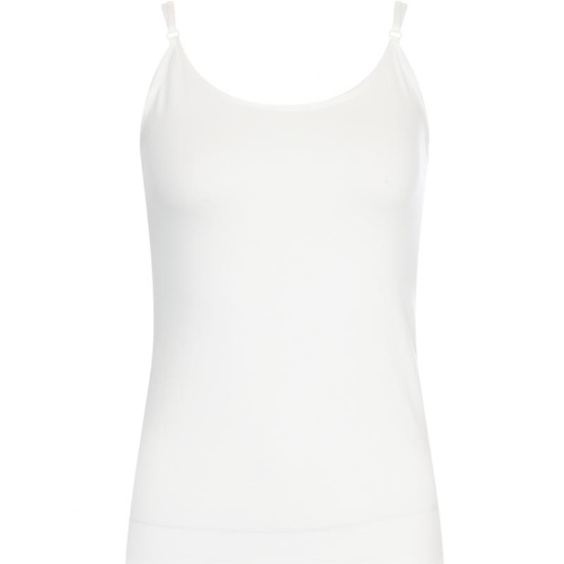 Shop   Women Viscose Spandex Inner Strap Tank Top Beige Cha Wsh 20733