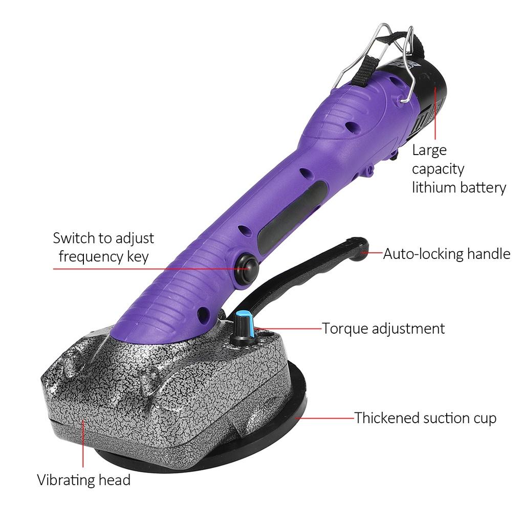 Tiling Tiles Machine Tile Vibrator Suction Cup 10 Gear Adjustable Automatic Floor Vibrator Leveling Tools with 2 Battery 1500W 100V-240V