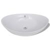 Ceramic Wash Basin Ceramic Sink Overflow Oval Shape 59 X 38.5 Cm