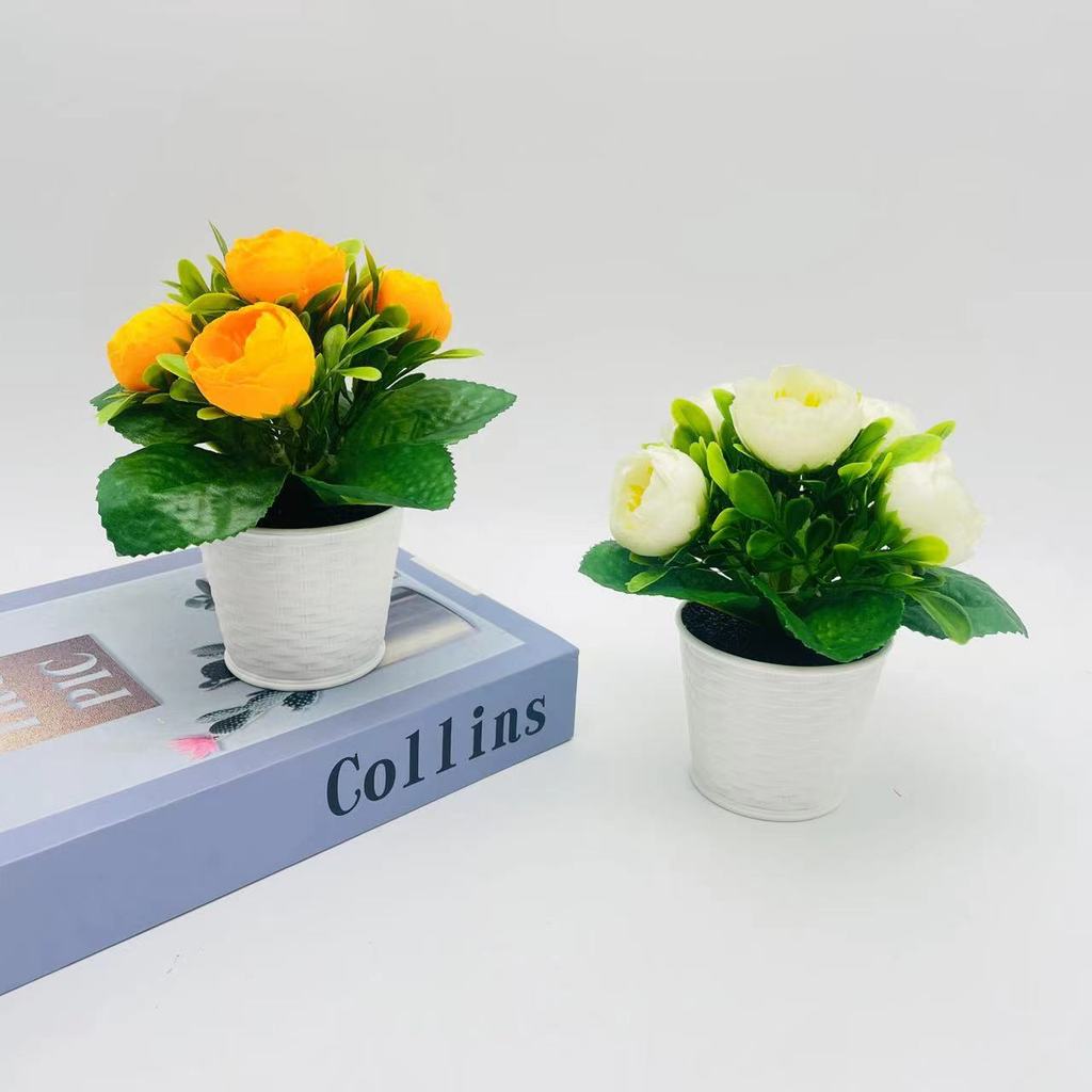 Rose Miniature Synthetic Arrangement With Handmade Craft For Wedding Photography And