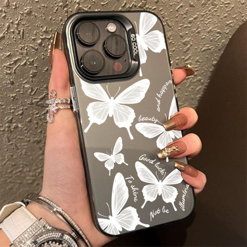 Case For  Redmi Note 13 12 11 10 Pro Plus 12S 11S Redmi 12 13C 4G K70U Protect Cover Silvery IMD Fashion Butterfly Fundas