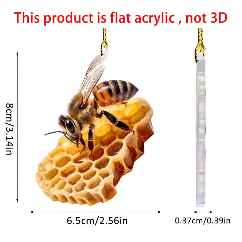 Bee Cartoon Lively Hive Acrylic Hanging Decoration Versatile Car Pendant And Item Gift