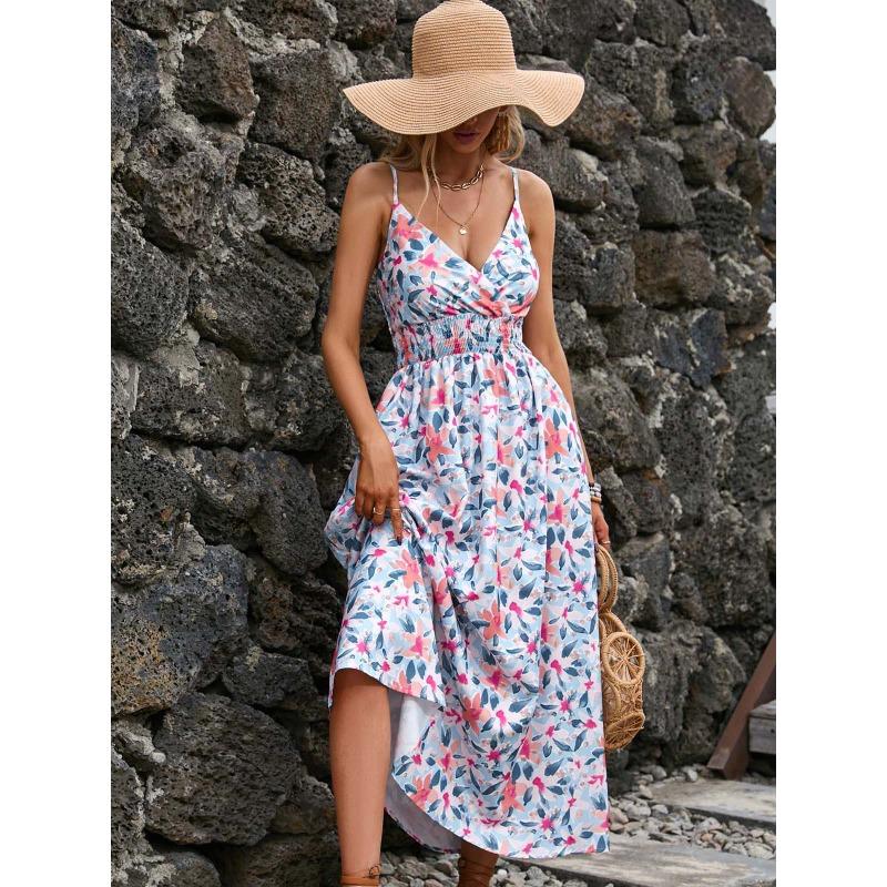 European and American Women's Summer Dress Leopard Print Suspender Skirt