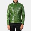 New Men Jacket Green Genuine Lambskin Real Leather Handmade Lambskin Soft Stylish