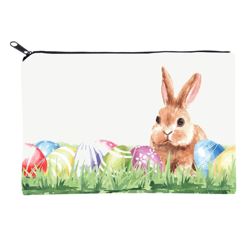 Easter Rabbit Toiletry Bag with Rabbit Pattern Makeup Bag Large Capacity Cosmetics Storage Bag Gift for Girl Women