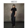 HECO New Chinese Style Disc Button Acetate Knit Short-Sleeve T-Shirt
