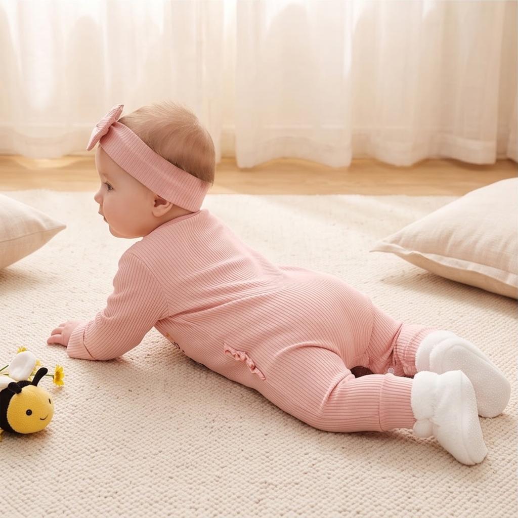 Unisex Baby Baumwolle Langarm mit Buchstabenaufdruck für Frühling Winter