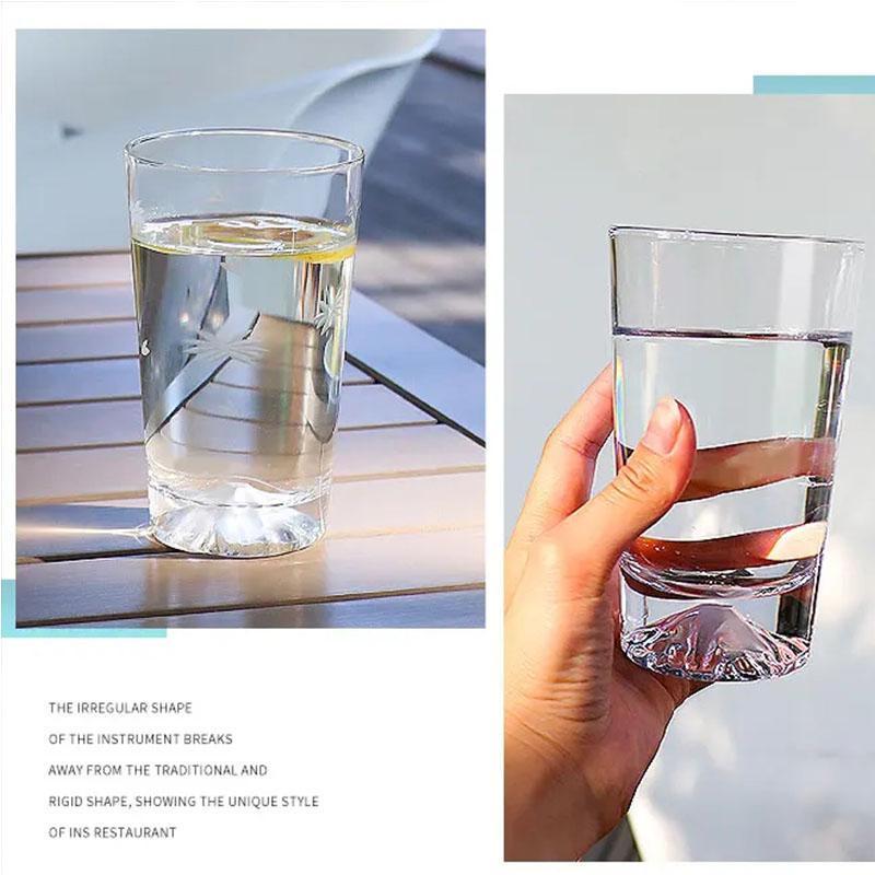 Classic Transparent Snow Mountain Cup Japanese Mount Fuji Whisky Glass Cup Breakfast Milk Drink Beer Wine Fruit Juice Cups