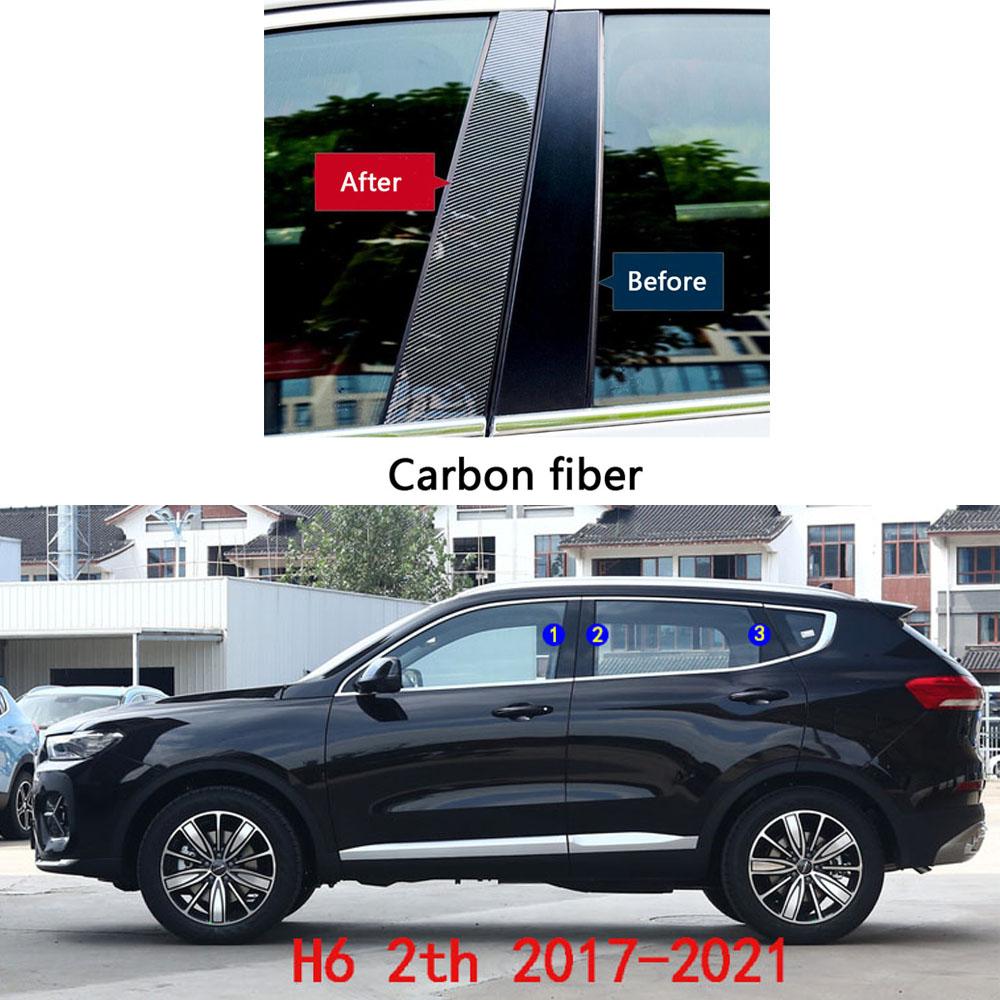 Car TPU/Glossy Mirror Pillar Post Cover Great Wall HAVAL H6 2011 2012 2013- Door Trim Window Molding Sticker Accessories