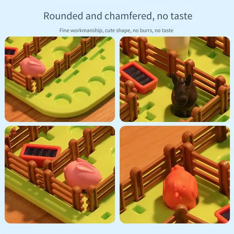 Gehirntraining für Kinder 3D-Puzzle - Bauernhoftier-Logikspiel Interaktives Mehrspieler-Brettspiel & Lernspielzeug für Kinder