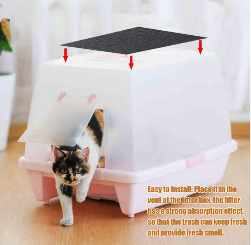 Home 4/6/8 Stück Haustier Katzenstreu Filter Aktivkohle Geruchsentfernendes Pad Kohlepackung Geruchsabsorber Kohlefilter für Haustier Toilette Müll