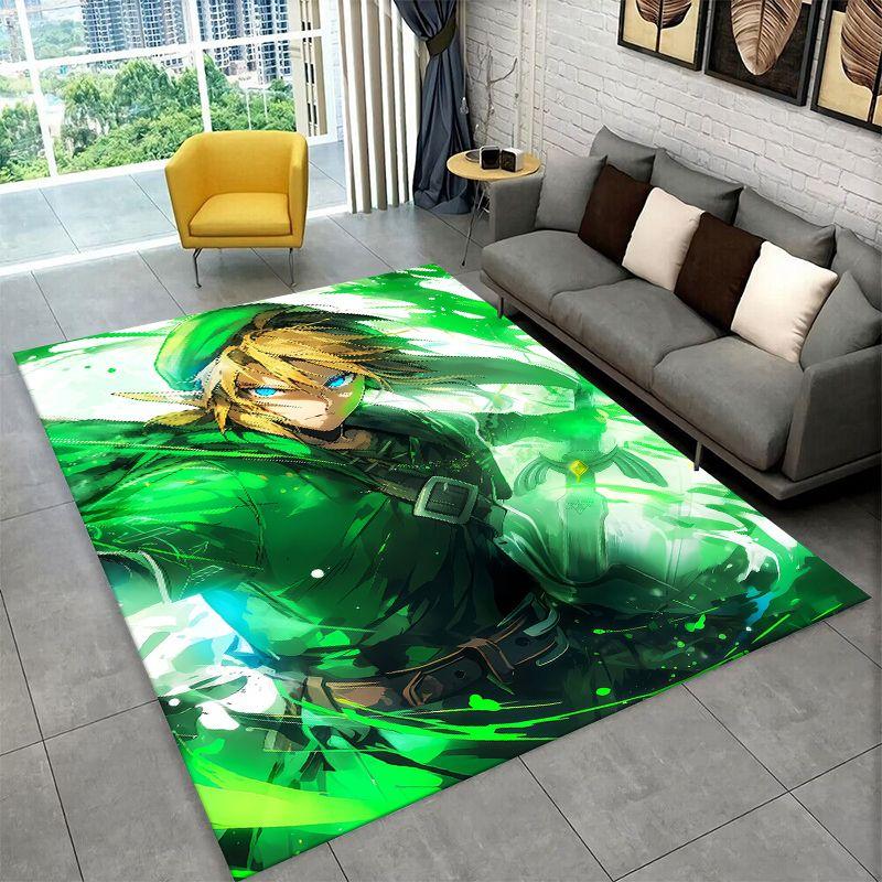 Classic Z-Zelda Cartoon Games Non-Slip Area Rug for Living Room,Bedroom,Playroom,Soft Carpet Floor Mat Home Decor Rug Room