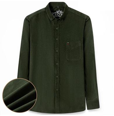Camicia invernale da uomo in velluto a coste 100% cotone, manica lunga calda, vestibilità regolare, facile da pulire, comodo, abbigliamento da esterno per ufficio maschile, solido