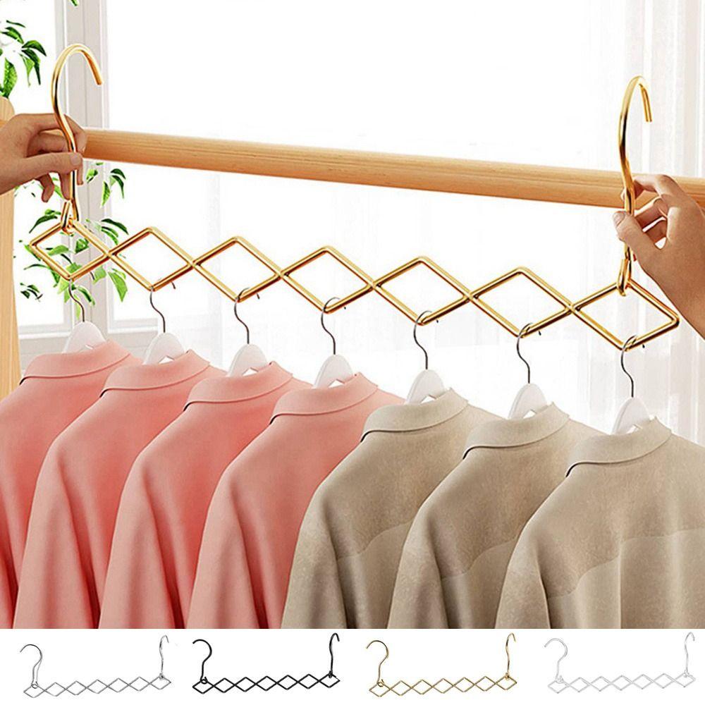 Stainless Steel 7 Slots Clothes Hanger Foldable Clothes Drying Rack  Dormitory