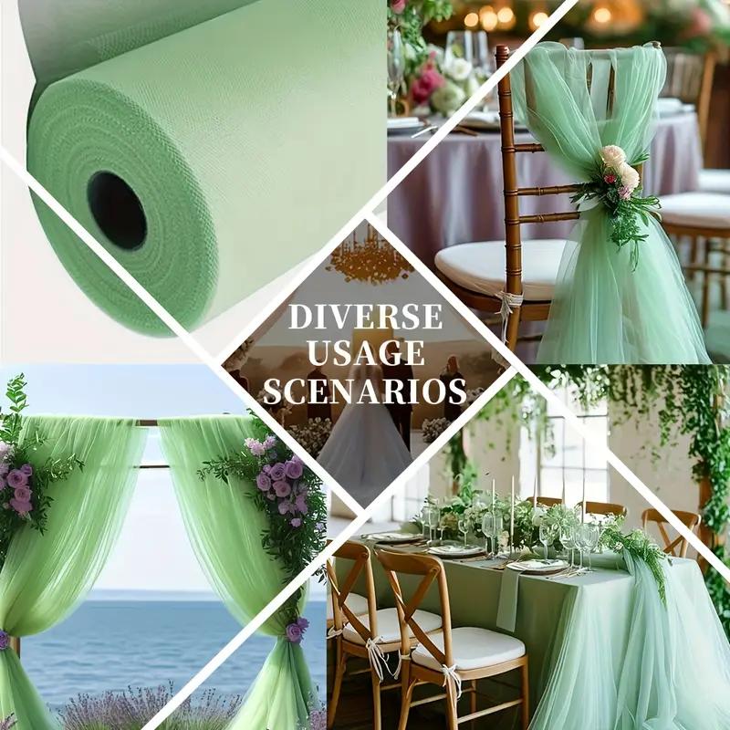 Tessuto Tulle Decorazioni Fai da Te Accessori Matrimonio Festa Evento di Natale Tessuto a Rete Trasparente Materiale Elegante Runner da Tavola Fiocchi per Sedie Sfondo