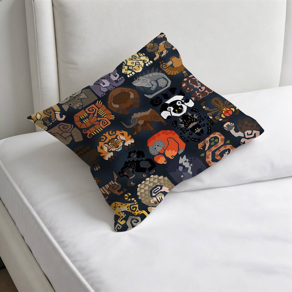 Funny MMonster HHunter Printed Pillowcase Soft Polyester Pillow Cover Home Bedding Decor Print Gift No Pillow Core