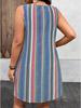 2026 Summer Fashion: Striped Sleeveless Dress with Button Pockets, Women's Casual European & American Style.