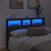 LED Headboard with Shelves Black 160 x 17 x 102 cm