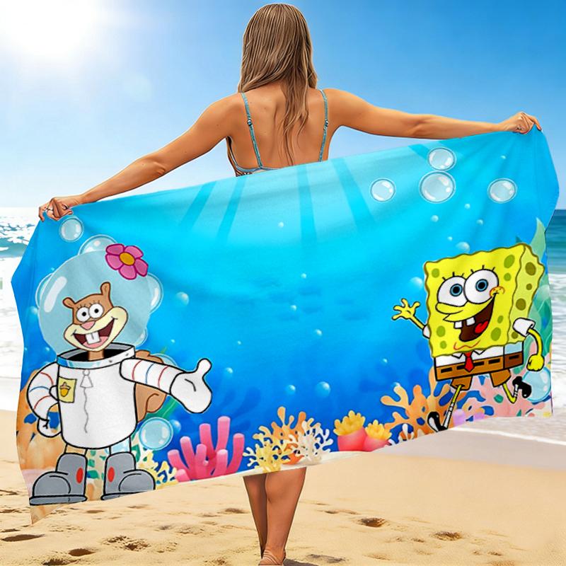 1Pc Spongebob Friends Adventure Beach Towel Quick Dry Multiuse For Beach Pool Gym Yoga Home Travel Christmas Halloween Xmas Gift Y1965