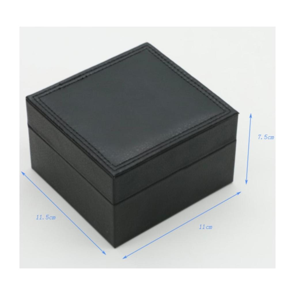 Flipwatch Storage Box Lambskin Texture PU Leather Watch Hinged Lid Timepiece Holder