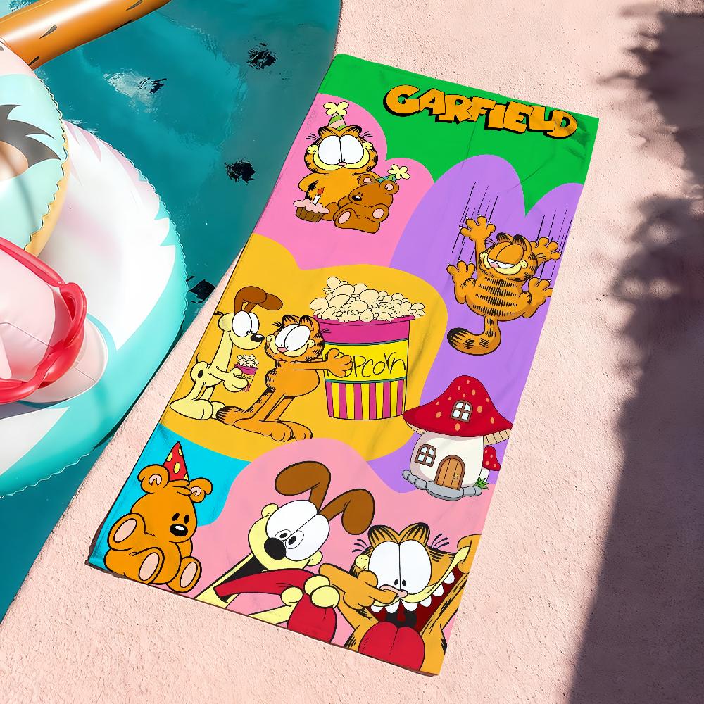 Funny Cute Cool Towel Soft Pool Gift For Travel Gym Shower Camping Quick Dry Sports G-Garfield-S Large Beach Towels